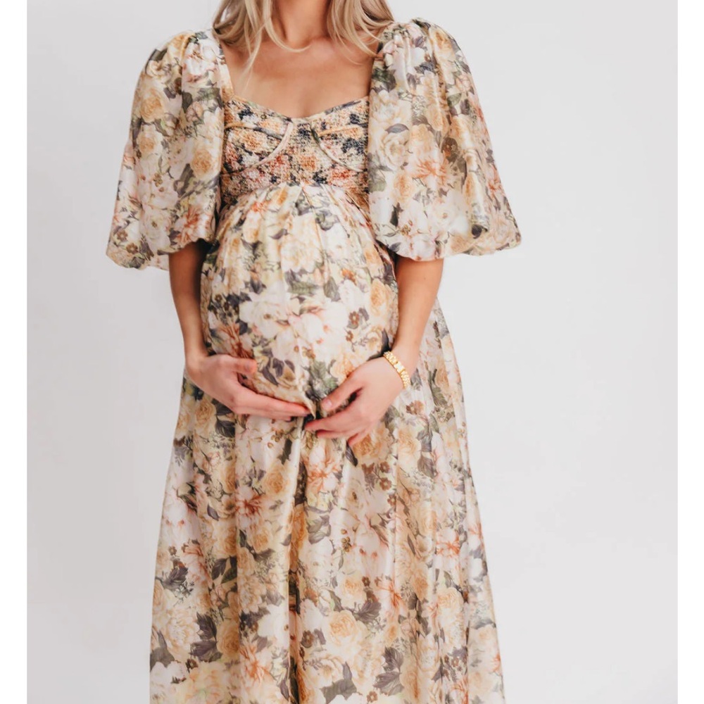 Floral Puff Sleeve Midi Dress Worth Collective - Picture 6 of 6
